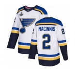 Men's St. Louis Blues #2 Al Macinnis Authentic White Away 2019 Stanley Cup Champions Hockey Jersey