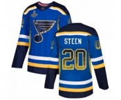Men's St. Louis Blues #20 Alexander Steen Authentic Blue Drift Fashion 2019 Stanley Cup Champions Hockey Jersey