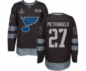 Men's St. Louis Blues #27 Alex Pietrangelo Authentic Black 1917-2017 100th Anniversary 2019 Stanley Cup Champions Hockey Jersey