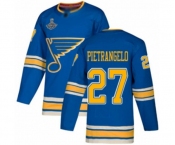 Men's St. Louis Blues #27 Alex Pietrangelo Authentic Navy Blue Alternate 2019 Stanley Cup Champions Hockey Jersey