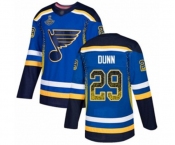 Men's St. Louis Blues #29 Vince Dunn Authentic Blue Drift Fashion 2019 Stanley Cup Champions Hockey Jersey