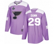 Men's St. Louis Blues #29 Vince Dunn Authentic Purple Fights Cancer Practice 2019 Stanley Cup Champions Hockey Jersey