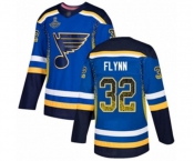 Men's St. Louis Blues #32 Brian Flynn Authentic Blue Drift Fashion 2019 Stanley Cup Champions Hockey Jersey