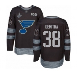Men's St. Louis Blues #38 Pavol Demitra Authentic Black 1917-2017 100th Anniversary 2019 Stanley Cup Champions Hockey Jersey