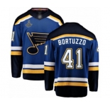 Men's St. Louis Blues #41 Robert Bortuzzo Fanatics Branded Royal Blue Home Breakaway 2019 Stanley Cup Champions Hockey Jersey