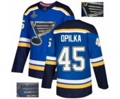 Men's St. Louis Blues #45 Luke Opilka Authentic Royal Blue Fashion Gold 2019 Stanley Cup Champions Hockey Jersey