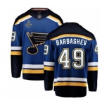 Men's St. Louis Blues #49 Ivan Barbashev Fanatics Branded Royal Blue Home Breakaway 2019 Stanley Cup Champions Hockey Jersey