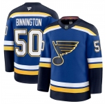 Men's St. Louis Blues #50 Jordan Binnington Blue 2024-25 Home Stitched Hockey Jersey