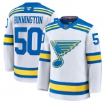 Men's St. Louis Blues #50 Jordan Binnington White 2024-25 Away Stitched Hockey Jersey