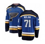 Men's St. Louis Blues #71 Jordan Nolan Fanatics Branded Royal Blue Home Breakaway 2019 Stanley Cup Champions Hockey Jersey