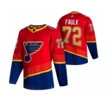 Men's St. Louis Blues #72 Justin Faulk Red 2020-21 Reverse Retro Alternate Hockey Jersey