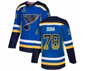 Men's St. Louis Blues #78 Dominik Bokk Authentic Blue Drift Fashion 2019 Stanley Cup Champions Hockey Jersey