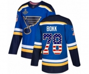 Men's St. Louis Blues #78 Dominik Bokk Authentic Blue USA Flag Fashion 2019 Stanley Cup Champions Hockey Jersey