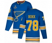 Men's St. Louis Blues #78 Dominik Bokk Authentic Navy Blue Alternate 2019 Stanley Cup Champions Hockey Jersey