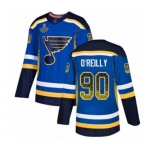 Men's St. Louis Blues #90 Ryan O'Reilly Authentic Blue Drift Fashion 2019 Stanley Cup Champions Hockey Jersey