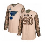Men's St. Louis Blues #90 Ryan O'Reilly Authentic Camo Veterans Day Practice 2019 Stanley Cup Champions Hockey Jersey