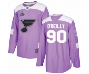 Men's St. Louis Blues #90 Ryan O'Reilly Authentic Purple Fights Cancer Practice 2019 Stanley Cup Champions Hockey Jersey
