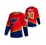 Men's St. Louis Blues #90 Ryan O'Reilly Red 2020-21 Reverse Retro Alternate Hockey Jersey