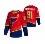 Men's St. Louis Blues #91 Vladimir Tarasenko Red 2020-21 Reverse Retro Alternate Hockey Jersey