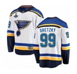 Men's St. Louis Blues #99 Wayne Gretzky Fanatics Branded White Away Breakaway 2019 Stanley Cup Champions Hockey Jersey