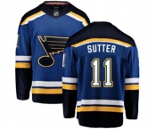St. Louis Blues #11 Brian Sutter Fanatics Branded Royal Blue Home Breakaway NHL Jersey
