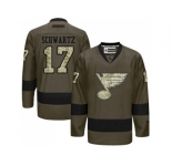 St. Louis Blues #17 Jaden Schwartz Green Salute to Service Stitched NHL Jersey