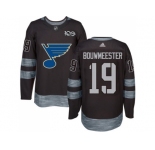 St. Louis Blues #19 Jay Bouwmeester Black 1917-2017 100th Anniversary Stitched NHL Jersey