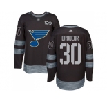 St. Louis Blues #30 Martin Brodeur Black 1917-2017 100th Anniversary Stitched NHL Jersey