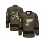 St. Louis Blues #34 Jake Allen Green Salute to Service Stitched NHL Jersey