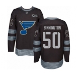 St. Louis Blues #50 Jordan Binnington Authentic Black 1917-2017 100th Anniversary Hockey Jersey