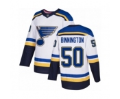 St. Louis Blues #50 Jordan Binnington Authentic White Away Hockey Jersey