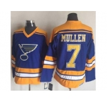 St.Louis Blues #7 Joe Mullen Light Blue Yellow CCM Throwback Stitched NHL Jersey