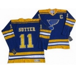nhl jerseys st. louis blues #11 sutter blue(ccm throwback)