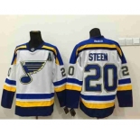 nhl jerseys st. louis blues #20 steen white[patch A]