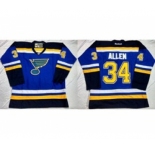 nhl jerseys st. louis blues #34 jake allen blue