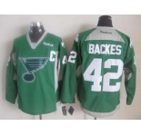 nhl jerseys st. louis blues #42 backes green[patch C]