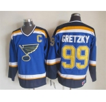 nhl jerseys st. louis blues #99 gretzky blue[C patch]