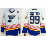 nhl jerseys st. louis blues #99 gretzky white[patch C]