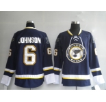 nhl st. louis blues 6# johnson dark blue  third jersey