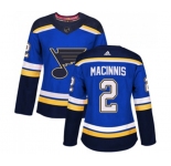 Women Adidas St. Louis Blues #2 Al Macinnis Authentic Royal Blue Home NHL Jersey