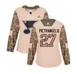 Women Adidas St. Louis Blues #27 Alex Pietrangelo Authentic Camo Veterans Day Practice NHL Jersey
