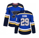 Women Adidas St. Louis Blues #29 Vince Dunn Premier Royal Blue Home NHL Jersey