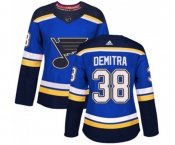 Women Adidas St. Louis Blues #38 Pavol Demitra Authentic Royal Blue Home NHL Jersey