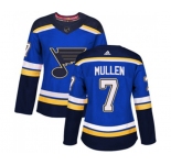 Women Adidas St. Louis Blues #7 Joe Mullen Premier Royal Blue Home NHL Jersey