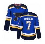 Women Adidas St. Louis Blues #7 Patrick Maroon Premier Royal Blue Home NHL Jersey
