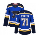 Women Adidas St. Louis Blues #71 Vladimir Sobotka Premier Royal Blue Home NHL Jersey