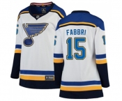 Women St. Louis Blues #15 Robby Fabbri Fanatics Branded White Away Breakaway NHL Jersey