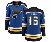 Women St. Louis Blues #16 Brett Hull Fanatics Branded Royal Blue Home Breakaway NHL Jersey