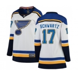Women St. Louis Blues #17 Jaden Schwartz Fanatics Branded White Away Breakaway NHL Jersey