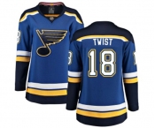 Women St. Louis Blues #18 Tony Twist Fanatics Branded Royal Blue Home Breakaway NHL Jersey